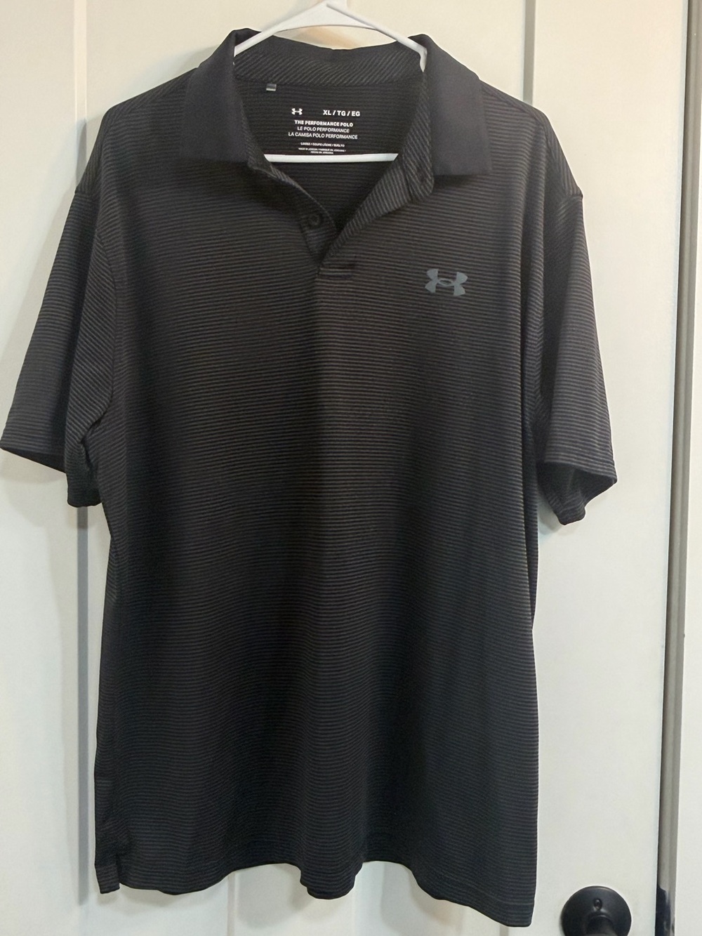 Under Armour Men’s Black Striped Performance Polo